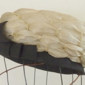 Emme Boutique vintage raffia hat cream black